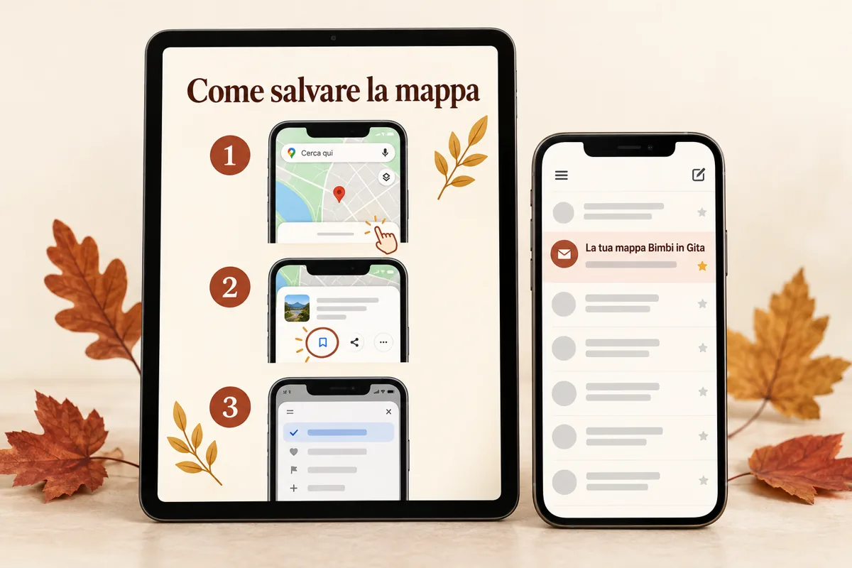 L'e-mail con la guida per salvare la mappa